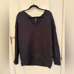 Free People Black V-Neck Sweater
